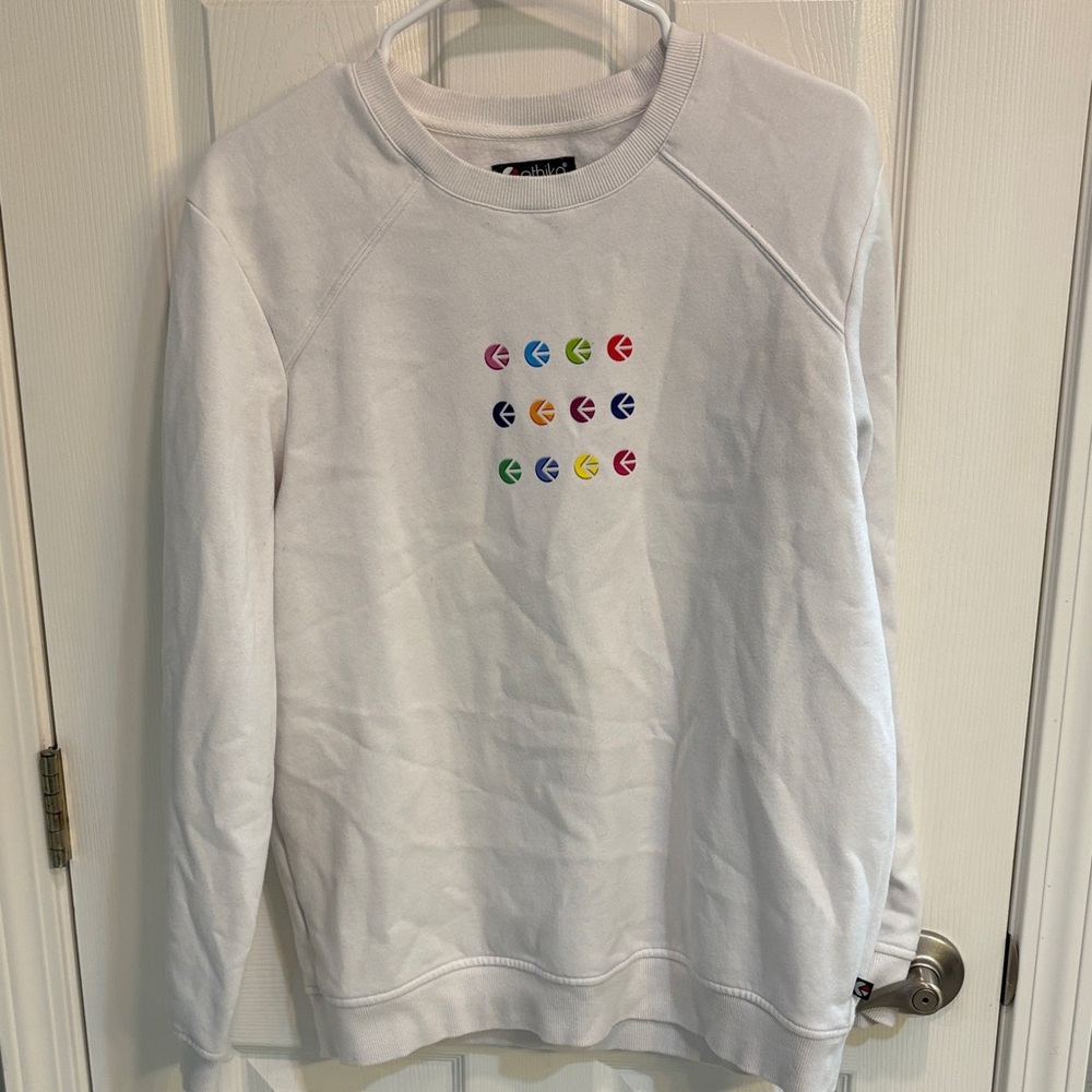 Ethika White Sweatshirt with Multicolor Logo